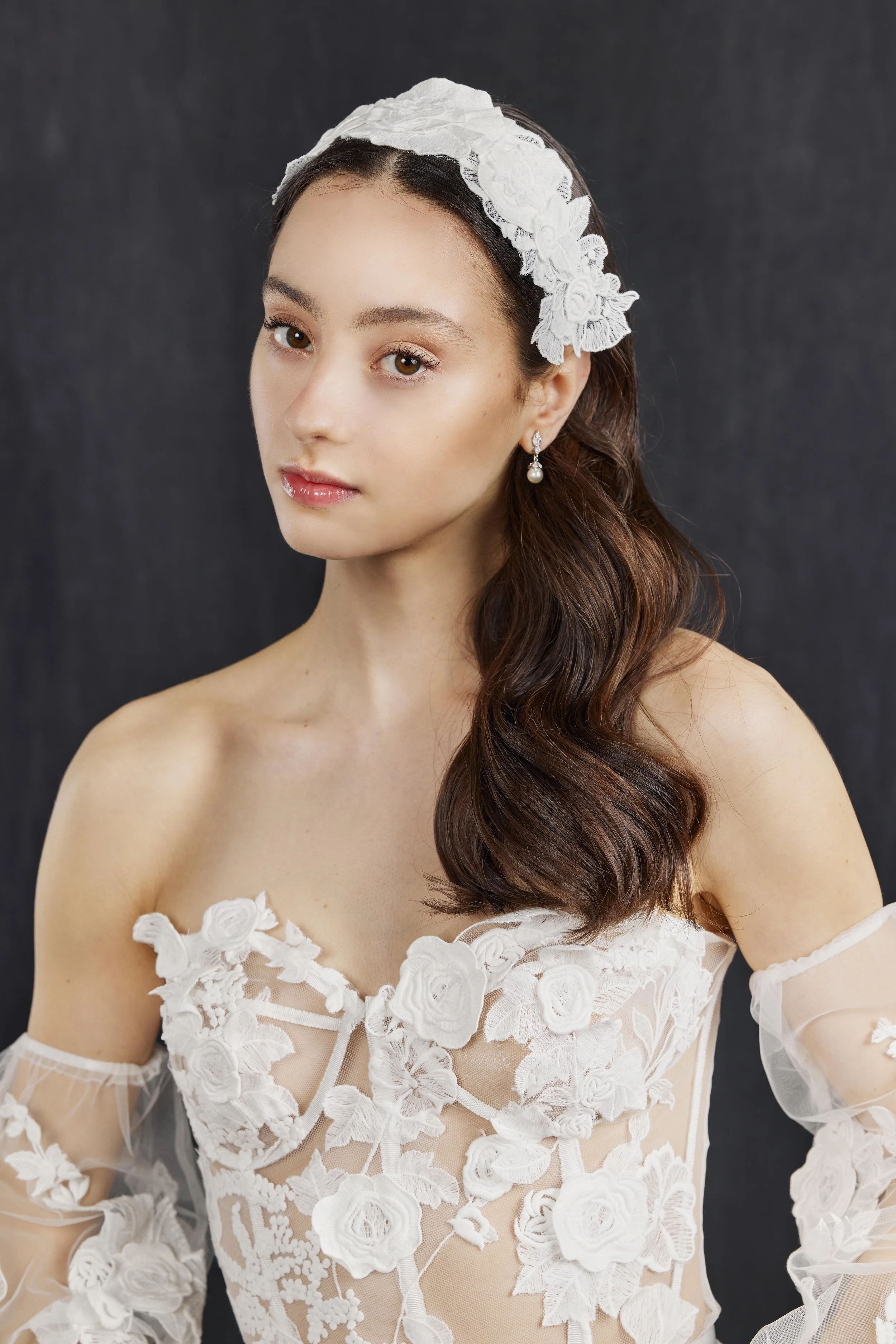 Isabelle Rose - Floral Lace Bridal Headband — NK Bride